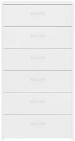 Aparador com 6 gavetas 50x34x96 cm contraplacado branco