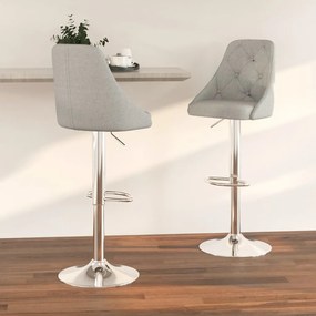 vidaXL Bancos de bar 2 pcs tecido cinzento-claro