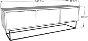 Móvel TV Kordon – Preto Felt – 140x50x40 cm