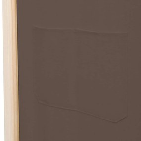 Divisória de quarto com 5 painéis 200x170x4 cm tecido castanho