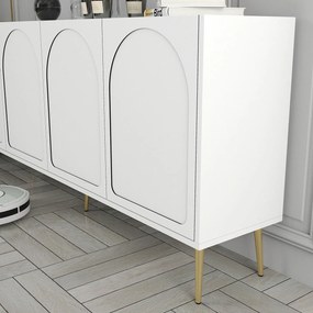 Console Lyon – Branco/Dourado – 180 cm x 80 cm x 35 cm