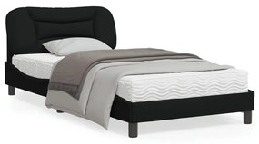 vidaXL Estrutura de cama sem colchão 100x200 cm tecido preto