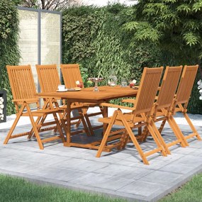 vidaXL 7 pcs conjunto de jantar para jardim madeira de acácia maciça