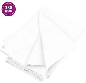 vidaXL Lona 180 g/m² 6x10 m PEAD branco