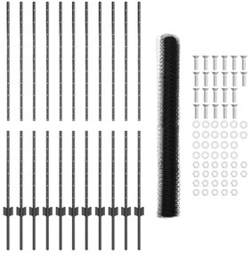 Postes de Cerca vidaXL 22 pcs U-Channel Cinza 140 cm Aço