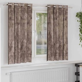 vidaXL Cortinas de Veludo 2 peças com Ilhós Cappuccino 140x175 cm