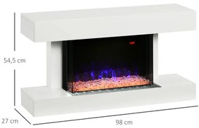 Lareira Elétrica com Móvel Incorporado - 1000W/2000W - Temperatura Aju