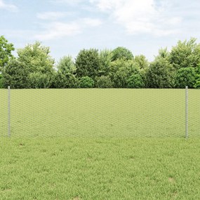 Postes de Cerca vidaXL 11 pcs Canal U 60 cm Aço Galvanizado, Cerca Hex