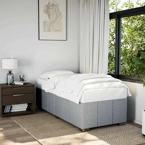 vidaXL Estrutura de cama sem colchão 100x200 cm tecido cinzento-claro