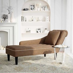 Chaise lounge c/ almofada/apoio braços direito couro artificial