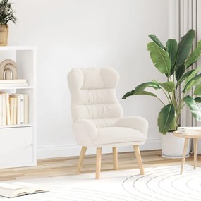 Poltrona Relaxante vidaXL Creme em Tecido Parecido com Lã