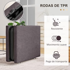 Cama Dobrável 70x180 cm com Colchão de Espuma Cama Dobrável com Encost