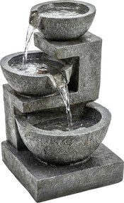 Outsunny Fonte de Jardim com Iluminação LED e Bomba Cascata Decorativa de 3 Níveis 40x37x61 cm Multicolor | Aosom Portugal