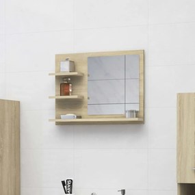 Espelho de casa de banho 60x10,5x45 cm contraplacado carvalho