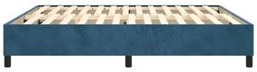 Estrutura de cama sem colchão 160x200 cm veludo azul-escuro