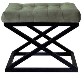 Pouffe Capraz – Preto e Verde – 50 cm x 42 cm x 40 cm