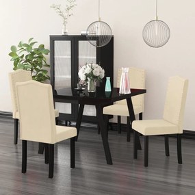 vidaXL Cadeiras de jantar 4 pcs veludo cor creme