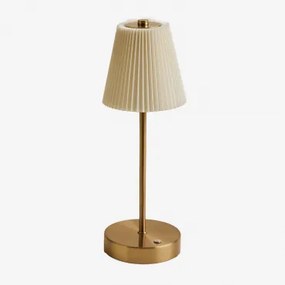 Lâmpada De Mesa Led Sem Fio Para Exterior Em Ferro Myrdal Beige Creme - Sklum
