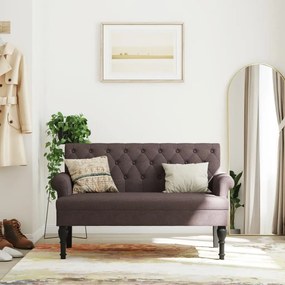 vidaXL Banco com encosto 120x62x75,5 cm tecido castanho-escuro