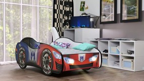 Cama Infantil Crianças C/ LEDs E Oferta Colchão Espuma Racing Car Herois 140 x 70 - Prime Car