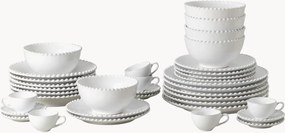 Conjunto de loiça com relevo Pearl, 6 pessoas, conjunto de 36
