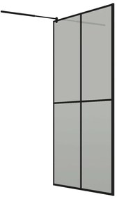 Divisória de chuveiro 118x190 cm vidro temperado escuro