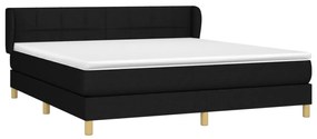 Cama com molas/colchão 180x200 cm tecido preto