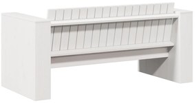Sofá de Jardim 2-Lugares 134x60x62 cm Branco Madeira Sólida Pinheiro
