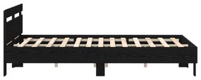 Estrutura de Cama Preta Carvalho Preto Madeira 140 x 190 cm