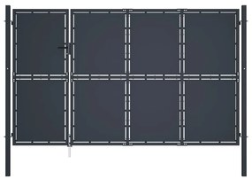 vidaXL Portão de jardim em aço 350x150 cm antracite