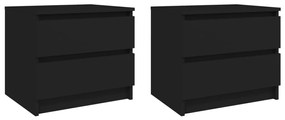 vidaXL Mesas de cabeceira 2 pcs 50x39x43,5 cm derivados madeira preto