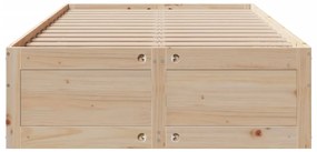 Cama sem colchão com gavetas 135x190 cm madeira de pinho maciça