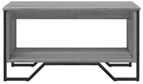 Mesa de centro 75x51x40 cm derivados de madeira cinzento sonoma