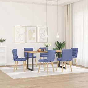 vidaXL Cadeiras de jantar 6 pcs Jeans Tecido Azul