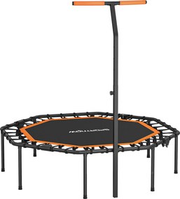 SPORTNOW Trampolim Fitness, Trampolim de Treino com Guidão Ajustável, estável e silencioso, para interiores, Aço, Laranja | Aosom Portugal