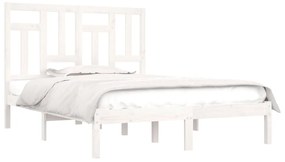 Cama sem colchão 150x200 cm madeira de pinho maciça branco