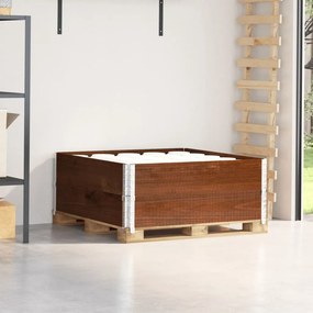 vidaXL Colares para paletes 2 pcs 100x100 cm pinho maciço castanho