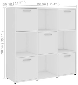 Estante 90x30x90 cm contraplacado branco