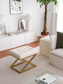 Pouffe Altin – Cream – 50 cm x 42 cm x 40 cm