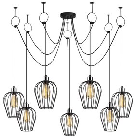Chandelier Tel – Preto – Diâmetro 160 cm, Altura 130 cm