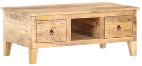 Mesa de centro 100x55x40 cm madeira de mangueira áspera