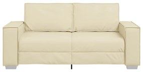 Sofá Loveseat vidaXL Creme 140 cm em Couro Sintético