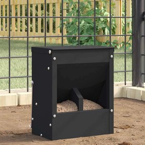 vidaXL Comedouro para Coelhos Preto 20 x 12,5 x 25 cm