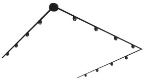 Sistema de iluminação de trilho moderno com 12 focos pretos monofásicos - Magnetic Zagaye