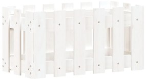 Vaso de jardim c/ design cerca 60x30x30 cm pinho maciço branco