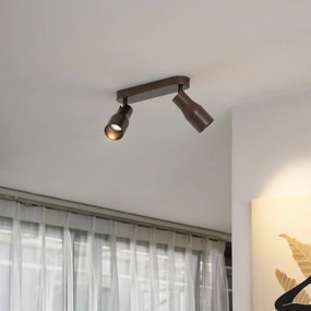 Foco de teto arredondado bronze escuro GU10 50mm 2-luzes - Stanley