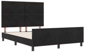 Cama vidaXL Preta 140x200 cm Veludo