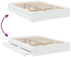 Estrutura de cama c/ gavetas 140x200cm derivados madeira branco