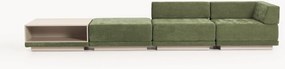 Sofá modular Colin (4 lugares) com mesa de centro e pufe