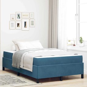 vidaXL Estrutura da Cama com colchão Azul Escuro 120 x 190 cm tecido